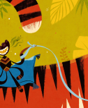 Foto of affiche bij Anansi de spin en de gulzige Tijger