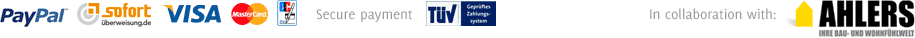 Sicher bezahlen mit Paypal, Sofortüberweisung. TÜV geprüft.