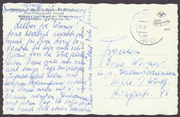 Korbecke Mohnesee Haus Griese Sommer Briefmarken Holsten