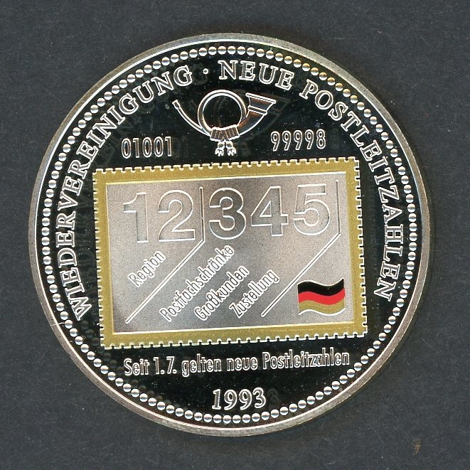 Bund Medaille Neue Postleitzahlen 1993 Pp Aix Phila Shop