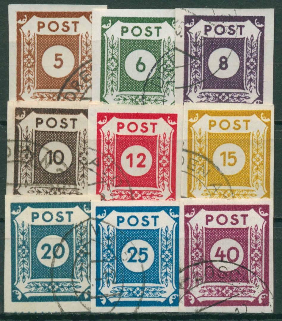 SBZ OstSachsen 1945 Ziffernserie 42/50 A gestempelt Briefmarken Dr