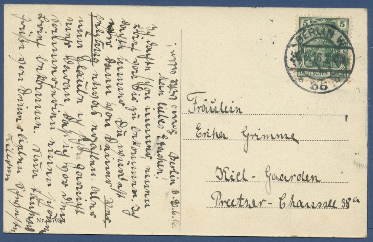 Lette Haus Berlin Viktoria Luise Platz Gelaufen 1916 Ak800