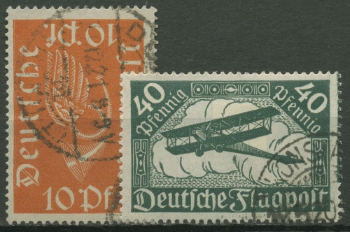 PROPHILA Sammlung Deutsches Reich Flugpostmarken 1919 – Gestempelt, Katalog Nr. 111-112 Komplett
