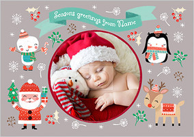 Season's Greetings Childrens Photo Card - Large (A4) - By Funky Pigeon: retailer-supplied image