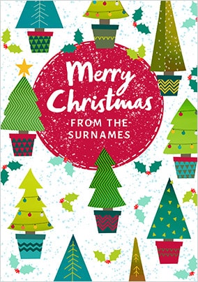 From The Family Christmas Tree Card - Personalised - Giant (A3) - By Funky Pigeon
