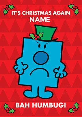 Mr Men - Mr Grumpy Personalised Christmas Card - Giant (A3) - By Funky Pigeon