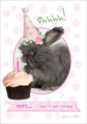 Rabbit Personalised Birthday Card I 'ears' It's Your Birthday - Giant (A3) - By Funky Pigeon