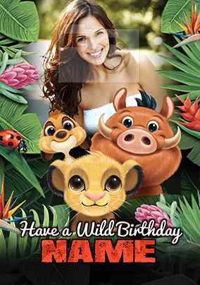 Simba Timon & Pumba Photo Card - Large (A4) - By Funky Pigeon: retailer-supplied image