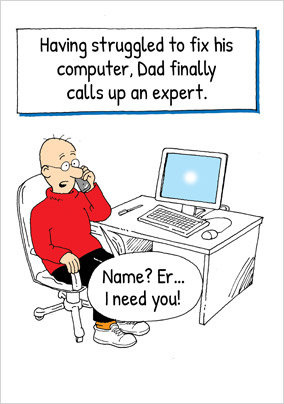 Dad Calls In The Expert Personalised Father's Day Card - Giant (A3) - By Funky Pigeon