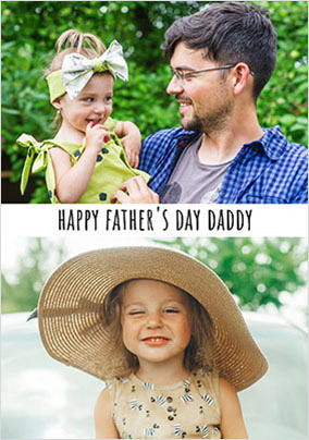Happy Father's Day Daddy Multi Photo Personalised Card - Large (A4) - By Funky Pigeon: retailer-supplied image