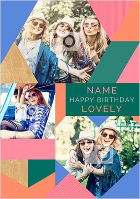 Happy Birthday Day Lovely Photo Card - A6 - By Funky Pigeon: retailer-supplied image