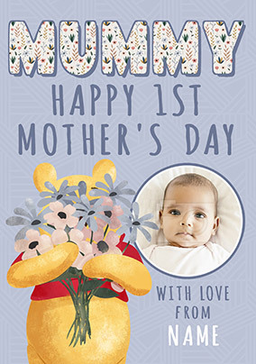 Winnie The Pooh Boy's 1st Mother's Day Photo Card - Giant (A3) - By Funky Pigeon: retailer-supplied image