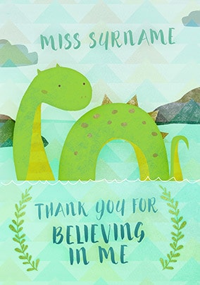 Thank You For Believing Personalised Card - A5 - By Funky Pigeon