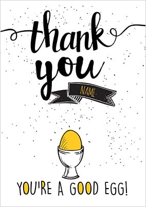 You're A Good Egg Thank You Card - Personalised - A6 - By Funky Pigeon