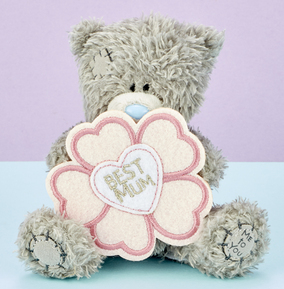 Carte Blanche Greetings Ltd Npp Grey/Blue Best Mum Flower Tatty Teddy