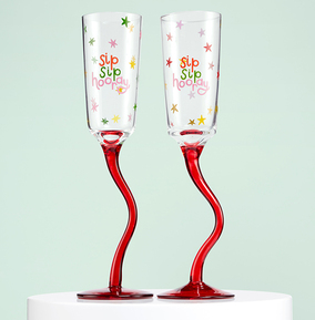 Widdop & Co Npp Sip Sip Hooray Flute Glasses - Image 2
