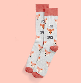 Urban Eccentric (Fimex International) Npp Unisex Grey/Red For Fox Sake Socks