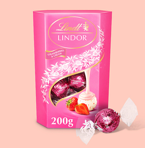 Lindt Npp Cream Lindt Lindor Strawberries & Chocolate Truffles Box