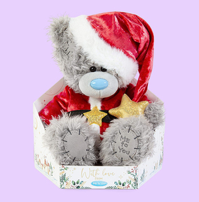 Carte Blanche Greetings Ltd Npp Blue/Gold/Light Santa Tatty Teddy In Gift Box