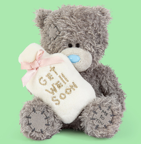 Carte Blanche Greetings Ltd Npp Pink/Gold/Blue Tatty Teddy Get Well Soon Bear