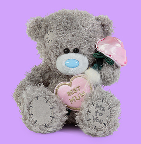 Carte Blanche Greetings Ltd Npp Grey/Pink Best Mum Tatty Teddy Heart With Heart - Cute Mother's Day Gift