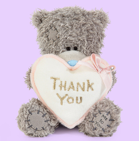 Carte Blanche Greetings Ltd Npp Cream/Pink Tatty Teddy Thank You Bear