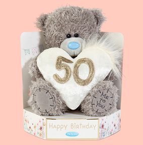 Carte Blanche Greetings Ltd Npp Cream/Gold Tatty Teddy 50Th Birthday Bear