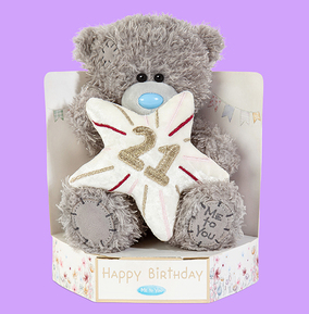 Carte Blanche Greetings Ltd Npp Grey/Cream/Gold 21St Birthday Tatty Teddy Bear