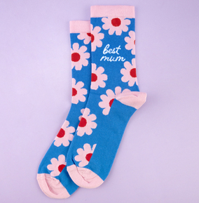 Sock Academy Ltd Npp Women's Blue/Pink Best Mum Flower Socks