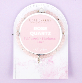 Life Charms Npp Silver Rose Quartz & Beads Healing Crystals Bracelet