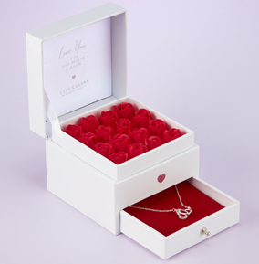 Life Charms Npp White/Red Love You To The Moon & Back Necklace