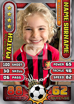 Football Trading Card Photo Poster - Red: retailer-supplied image