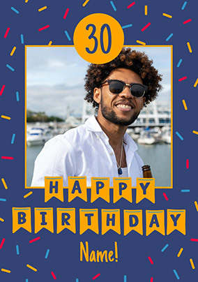 30th Confetti Personalised Birthday Card - A5 - By Funky Pigeon