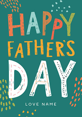 Happy Father's Day Personalised Pattern Card - Giant (A3) - By Funky Pigeon