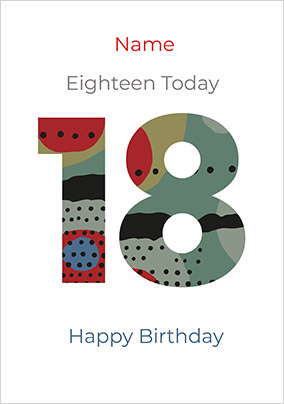 18th Birthday Him Personalised Card - A5 - By Funky Pigeon