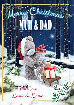 Me To You - Christmas Mum and Dad Personalised Card - A6 - By Funky Pigeon