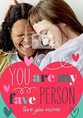 Valentine My Person Personalised Card - A6 - By Funky Pigeon: retailer-supplied image
