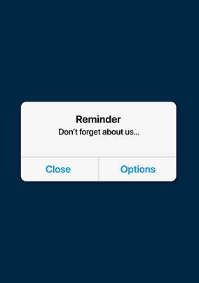 Don't Forget About Us Leaving Card - Giant (A3) - By Funky Pigeon: retailer-supplied image