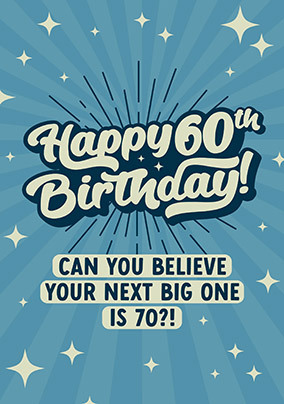 Stars 60TH Birthday Card - A5 - By Funky Pigeon: retailer-supplied image