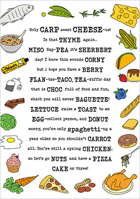 Holy Carp Sweet Cheese Birthday Card - A5 - By Funky Pigeon: retailer-supplied image