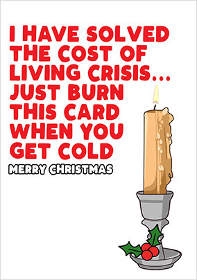 Burn This Christmas Card - A6 - By Funky Pigeon: retailer-supplied image