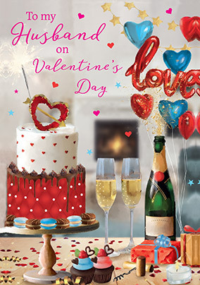 Husband Traditional Personalised Valentine Card - Large (A4) - By Funky Pigeon: retailer-supplied image