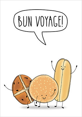 Bun Voyage Leaving Card - A5 - By Funky Pigeon: retailer-supplied image