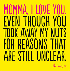 From The Dog Mother's Day Card - Square - By Funky Pigeon: retailer-supplied image