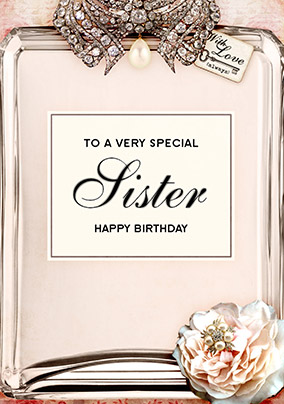 Love Labels Birthday Card - Sister - Large (A4) - By Funky Pigeon: retailer-supplied image