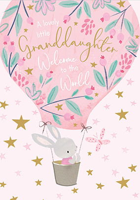 Granddaughter Welcome to the World New Baby Card - Giant (A3) - By Funky Pigeon