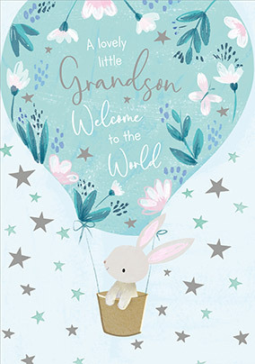 Grandson Welcome to the World New Baby Card - Giant (A3) - By Funky Pigeon