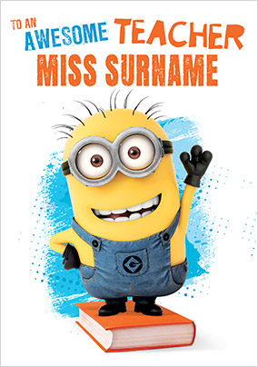Minions - Thank You Teacher Personalised Card - A5 - By Funky Pigeon