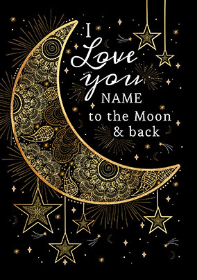 To The Moon And Back Valentine's Day Personalised Card - Giant (A3) - By Funky Pigeon