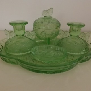 vintage green glass dressing t..., Pays de la Loire Everyday ... vintage green glass dressing t..., Pays de la Loire Everyday ...